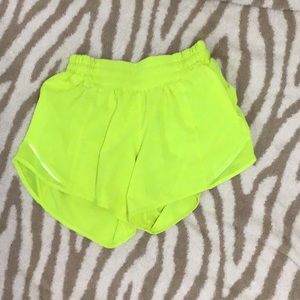 Highlight Yellow Lululemon Shorts!! Size 2!!